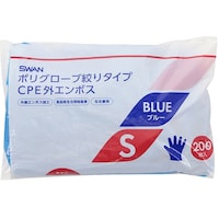 SWAN ポリグローブ CPE外エンボス入り S 絞りタイプ ブルー 1パック(200枚入) 004526058 ※2パック以上から注文可能(販売価格は1パック単位の価格)