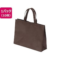 サンナップ 不織布バッグマチ・ボタン付き横長タイプ 小 ブラウン 1パック(10個入) FBBY32BRN
