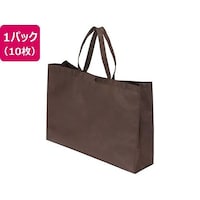 サンナップ 不織布バッグマチ・ボタン付き横長タイプ 中 ブラウン 1パック(10個入) FBBY45BRN