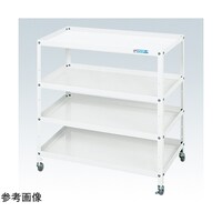 サカエ スペシャルワゴン(軽量/エラストマー車/4段タイプ/W750×D500×H880 ホワイト) SR75884EW