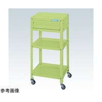サカエ スペシャルワゴン(軽量/エラストマー車/引出し1段付/W350×D420×H810 グリーン) SR34813AEG