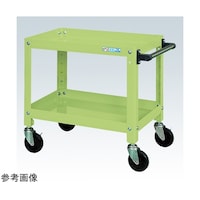 サカエ スーパーワゴン(ゴム車/2段タイプ/ねじ込み式キャスター)W600×D400×H600 グリーン SAS60602RG
