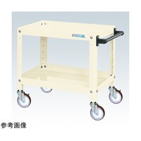 サカエ スパワゴン(サイレントエラストマ車/2段/ねじ込式キャスタ)W600×D400×H600 アイボリ SAS60602SEI