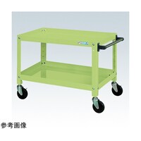 サカエ スパワゴン(サイレントエラストマ車/2段/ねじ込式キャスタ)W750×D500×H600 グリン SAS75602SEG