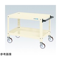 サカエ スパワゴン(サイレントエラストマ車/2段/ねじ込式キャスタ)W750×D500×H600 アイボリ SAS75602SEI