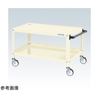 サカエ スパワゴン(サイレントエラストマ車/2段/ねじ込式キャスタ)W900×D600×H600 アイボリ SAS90602SEI