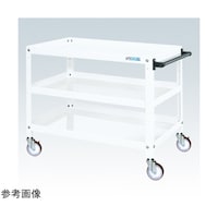 サカエ スーパーワゴン(ナイロンウレタン車/3段/ねじ込式キャスタ)W900×D600×H740 ホワイト SAS90743NUW