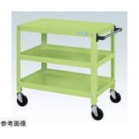 サカエ スパワゴン(サイレントエラストマ車/3段/ねじ込み式キャスタ)W750×D500×H740 グリン SAS75743SEG
