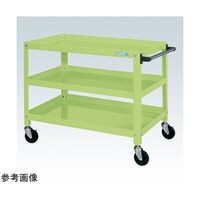 サカエ スパワゴン(サイレントエラストマ車/3段/ねじ込み式キャスタ)W900×D600×H740 グリン SAS90743SEG