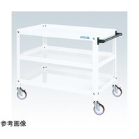 サカエ スパワゴン(サイレントエラストマ車/3段/ねじ込み式キャスタ)W900×D600×H740ホワイト SAS90743SEW