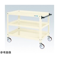 サカエ スパワゴン(サイレントエラストマ車/3段/ねじ込み式キャスタ)W900×D600×H740アイボリSAS90743SEI