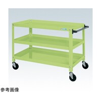 サカエ スパワゴン(サイレントエラストマ車/3段/ねじ込み式キャスタ)W1000×D650×H740グリン SAS10743SEG