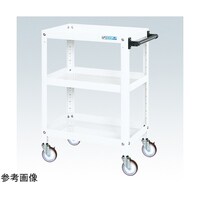 サカエ スパワゴン(サイレントエラストマ車/3段/ねじ込式キャスタ)W600×D400×H880 ホワイト SAS60883SEW