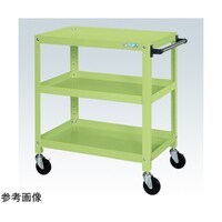 サカエ スパワゴン(サイレントエラストマ車/3段/ねじ込式キャスタ)W750×D500×H880 グリン SAS75883SEG