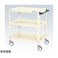 サカエ スパワゴン(サイレントエラストマ車/3段/ねじ込式キャスタ)W750×D500×H880 アイボリ SAS75883SEI