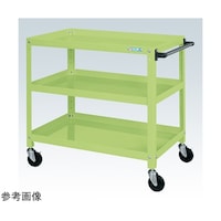 サカエ スパワゴン(サイレントエラストマ車/3段/ねじ込式キャスタ)W900×D600×H880 グリン SAS90883SEG