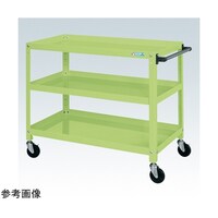 サカエ スパワゴン(サイレントエラストマ車/3段/ねじ込式キャスタ)W1000×D650×H880 グリン SAS10883SEG