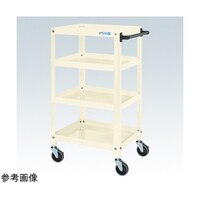 サカエ スーパーワゴン(ゴム車/4段タイプ/ねじ込み式キャスター)W600×D400×H1100 アイボリー SAS60114RI