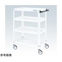 サカエ スーパーワゴン(ゴム車/4段タイプ/ねじ込み式キャスター)W750×D500×H1100 ホワイト SAS75114RW