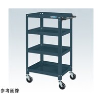 サカエ スーパーワゴン(ナイロンウレタン車/4段/ねじ込式キャスター)W600×D400×H1100ダークグレーSAS60114NUD