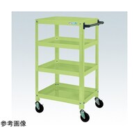 サカエ スパワゴン(サイレントエラストマ車/4段/ねじ込式キャスタ)W600×D400×H1100 グリン SAS60114SEG