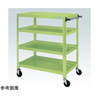 サカエ スパワゴン(サイレントエラストマ車/4段/ねじ込式キャスタ)W900×D600×H1100 グリン SAS90114SEG