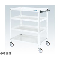 サカエ スパワゴン(サイレントエラストマ車/4段/ねじ込式キャスタ)W900×D600×H1100 ホワイト SAS90114SEW