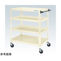 サカエ スパワゴン(サイレントエラストマ車/4段/ねじ込式キャスタ)W900×D600×H1100アイボリ SAS90114SEI
