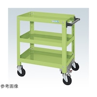 サカエ スーパーワゴン(ナイロンウレタン車/3段/ねじ込式キャスター)W750×D500×H740 グリーン SAS75743FNUG