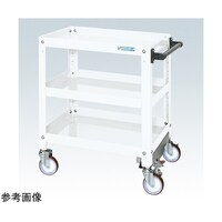 サカエ スパワゴン(サイレントエラストマ車/3段/ねじ込式キャスタ)W600×D400×H740 ホワイト SAS60743FSEW
