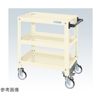 サカエ スパワゴン(サイレントエラストマ車/3段/ねじ込式キャスタ)W600×D400×H740アイボリ SAS60743FSEI