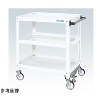 サカエ スーパーワゴン(ゴム車/3段/ねじ込式キャスター)W900×D600×H880 ホワイト SAS90883FRW