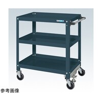 サカエ スーパーワゴン(ゴム車/3段/ねじ込式キャスター)W900×D600×H880 ダークグレー SAS90883FRD