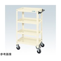 サカエ スパワゴン(ナイロンウレタン車/4段/ねじ込み式キャスタ)W600×D400×H1100 アイボリ SAS60114FNUI