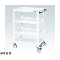 サカエ スパワゴン(ナイロンウレタン車/4段/ねじ込み式キャスタ)W750×D500×H1100 ホワイト SAS75114FNUW