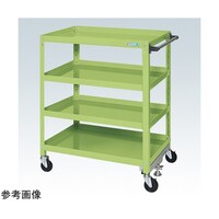 サカエ スパワゴン(ナイロンウレタン車/4段/ねじ込み式キャスタ)W900×D600×H1100 グリン SAS90114FNUG