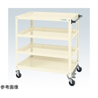 サカエ スパワゴン(ナイロンウレタン車/4段/ねじ込み式キャスタ)W1000×D650×H1100 アイボリ SAS10114FNUI