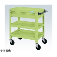 サカエ スーパーワゴン(ナイロンウレタン車/引出付)W750×D500×H740 グリーン SAS75743ANUG
