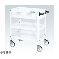 サカエ スーパーワゴン(サイレントエラストマー車/引出付)W750×D500×H740 ホワイト SAS75743ASEW