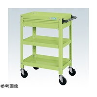 サカエ スーパーワゴン(サイレントエラストマー車/引出付)W600×D400×H880 グリーン SAS60883ASEG