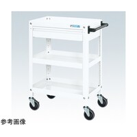 サカエ スーパーワゴン(サイレントエラストマー車/引出付)W600×D400×H880 ホワイト SAS60883ASEW