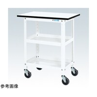 サカエ スーパーワゴン(ゴム車/ねじ込み式キャスター/天板付)W750×D500×H900 ホワイト SAS75883TRW
