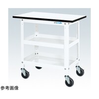 サカエ スーパーワゴン(サイレントエラストマー車/天板付)W750×D500×H760 ホワイト SAS75743TSEW
