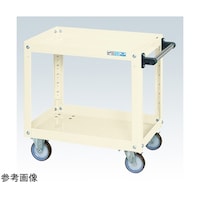 サカエ スーパーワゴン(ゴム車/2段/プレート式キャスター)W600×D400×H600 アイボリー SAP60602RJI