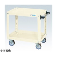サカエ スーパーワゴン(ゴム車/2段/プレート式キャスター)W600×D400×H600 アイボリー SAP60602RI