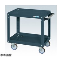 サカエ スーパーワゴン(ゴム車/2段/プレート式キャスター)W600×D400×H600 ダークグレー SAP60602RD