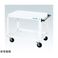 サカエ スーパーワゴン(ゴム車/2段/プレート式キャスター)W750×D500×H600 ホワイト SAP75602RJW