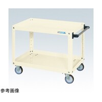 サカエ スーパーワゴン(ゴム車/2段/プレート式キャスター)W750×D500×H600 アイボリー SAP75602RJI