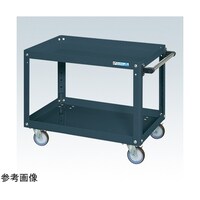サカエ スーパーワゴン(ゴム車/2段/プレート式キャスター)W750×D500×H600 ダークグレー SAP75602RJD