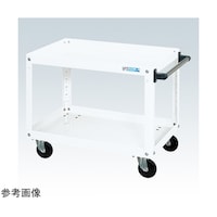 サカエ スーパーワゴン(ゴム車/2段/プレート式キャスター)W750×D500×H600 ホワイト SAP75602RW